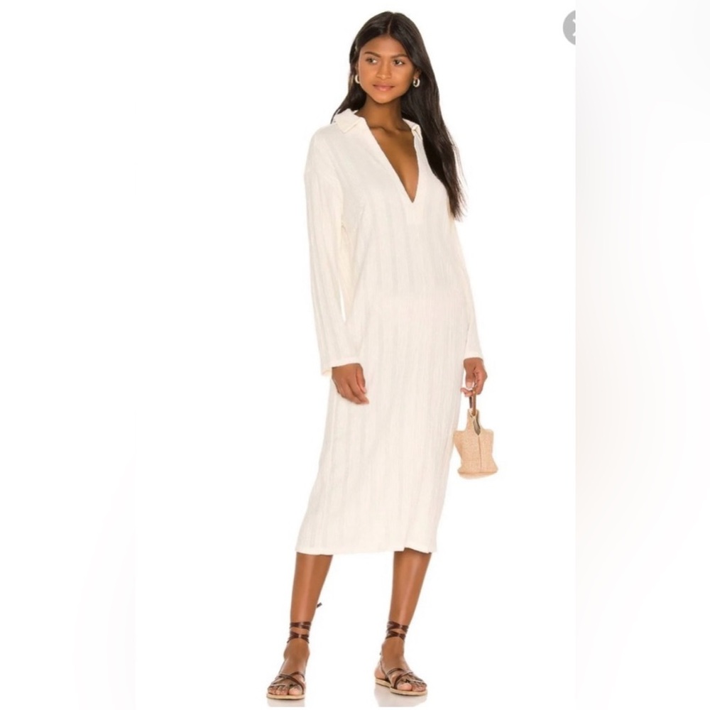 Free People FP Beach Long Sleeve Dress Ivory Size Small